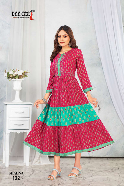Shadna Deecee Rayon Anarkali Kurtis Exporter