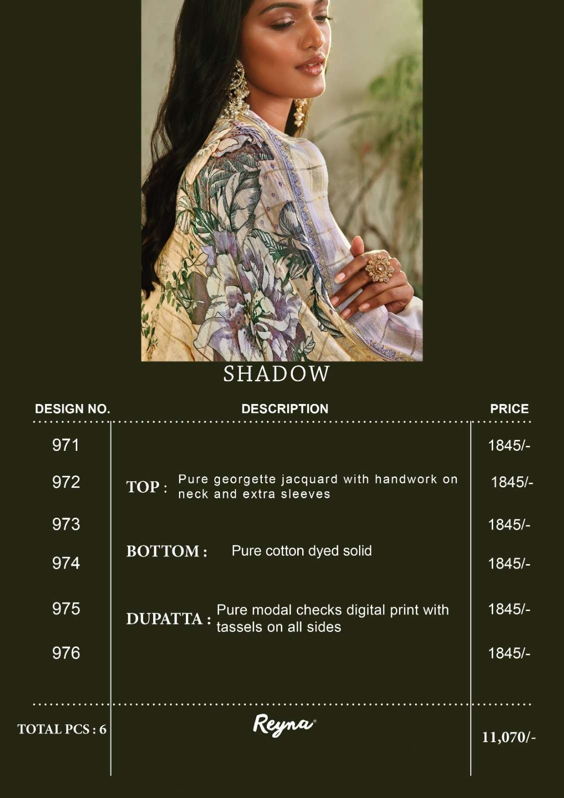 Shadow Reyna Georgette Pant Style Suits Supplier Ahmedabad