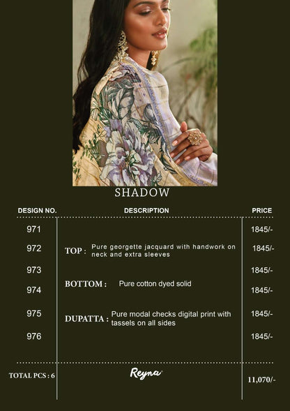 Shadow Reyna Georgette Pant Style Suits Supplier Ahmedabad