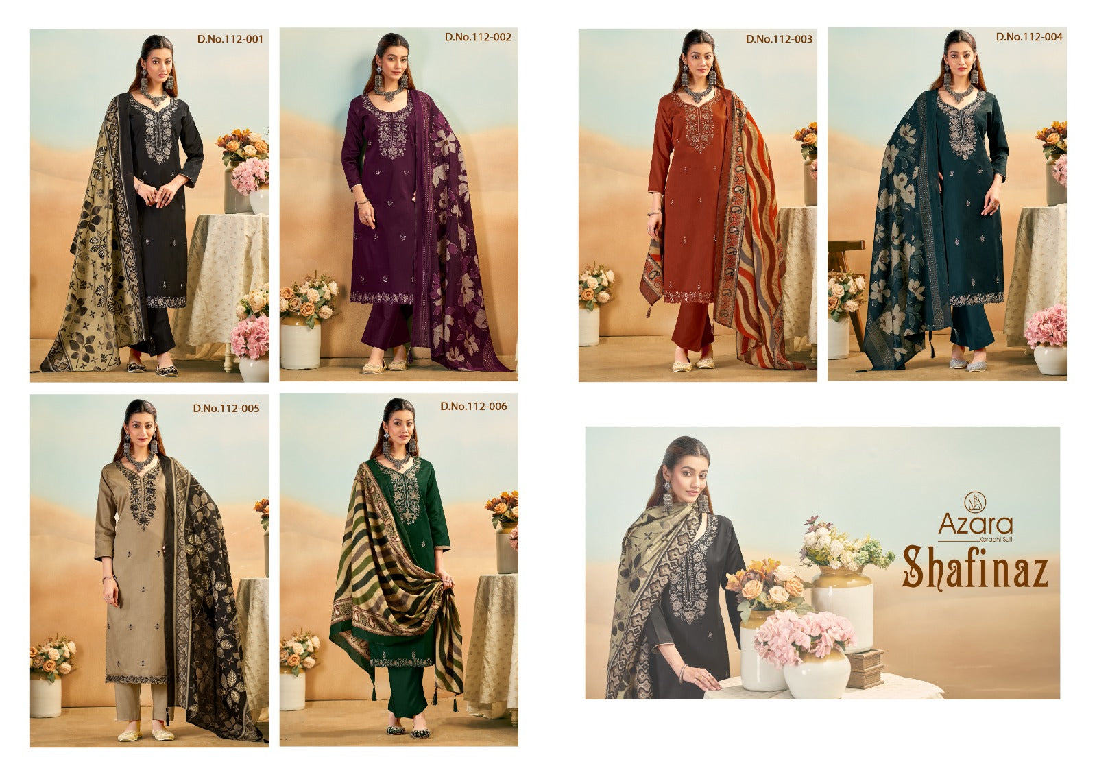Shafinaz Radhika Fashion Azara Zam Cotton Karachi Salwar Suits Supplier Gujarat
