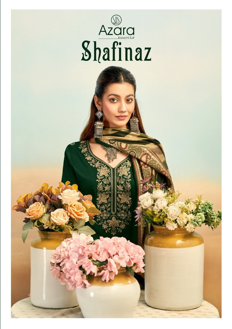 Shafinaz Radhika Fashion Azara Zam Cotton Karachi Salwar Suits Supplier Gujarat