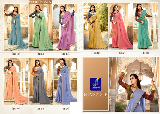 Shaggy Silk Shreyans Tissue Sarees Wholesale Price