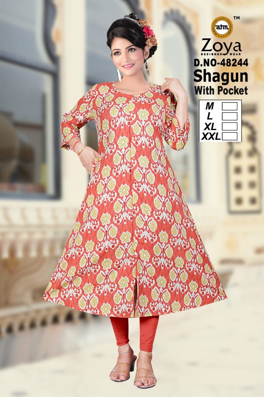 Shagun 0608 Zoya Rayon Kurti With Pocket Manufacturer Gujarat