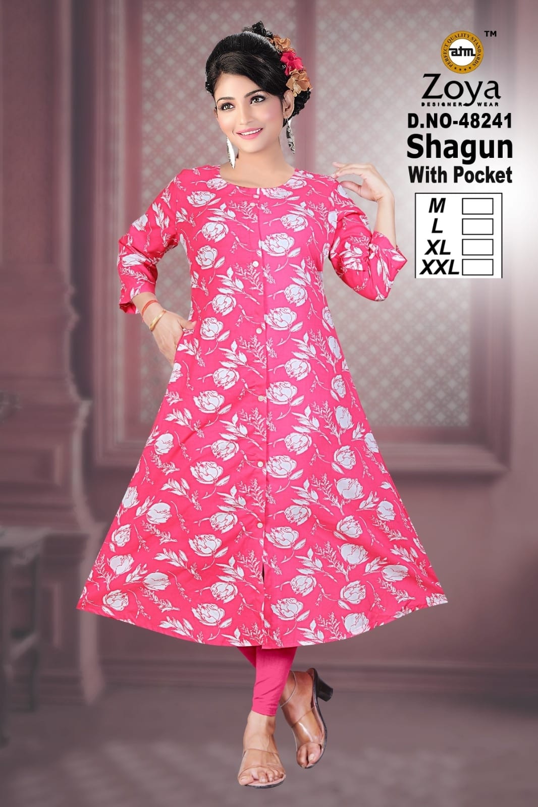 Shagun 0608 Zoya Rayon Kurti With Pocket Manufacturer Gujarat
