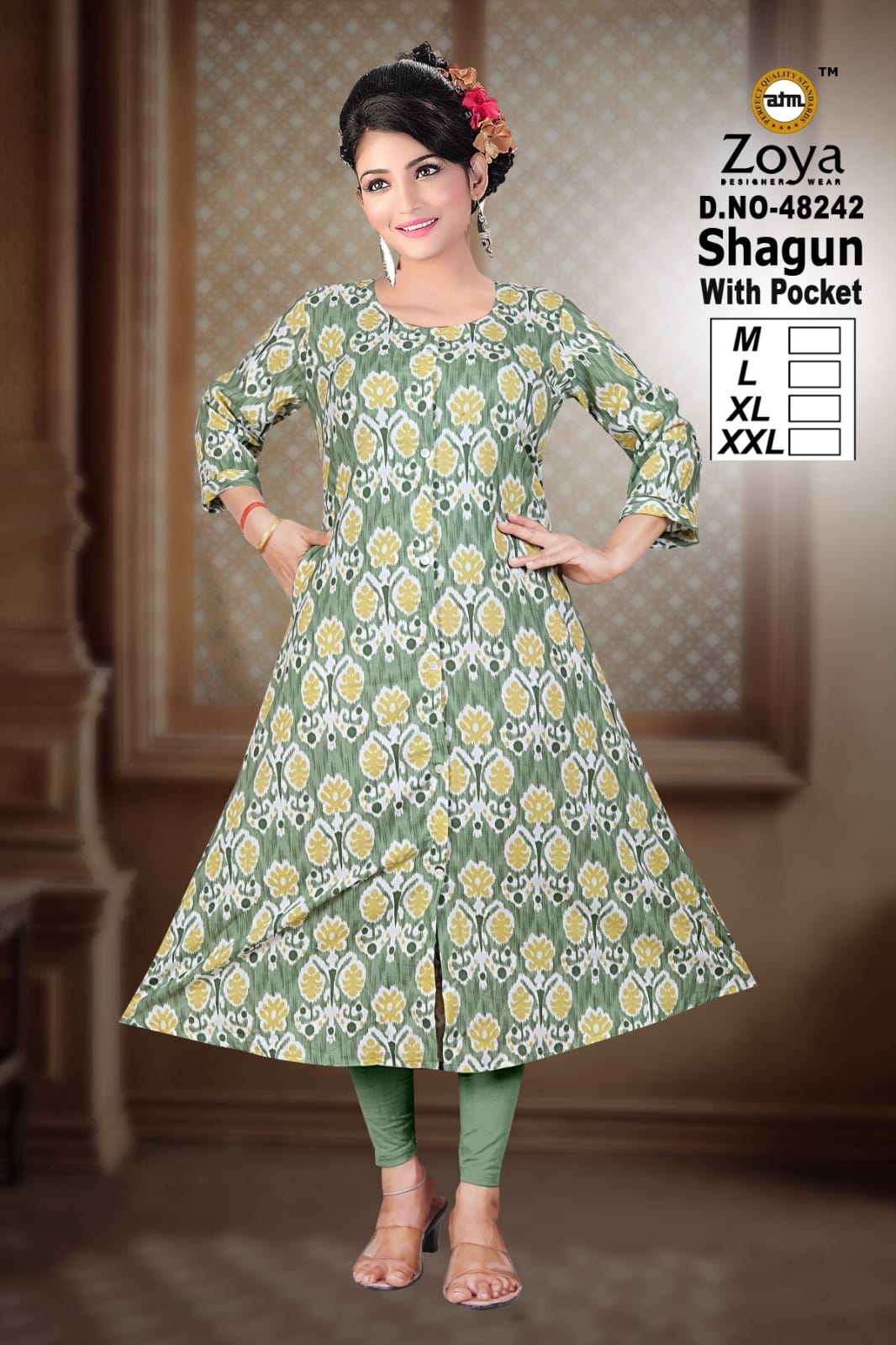 Shagun 0608 Zoya Rayon Kurti With Pocket Manufacturer Gujarat