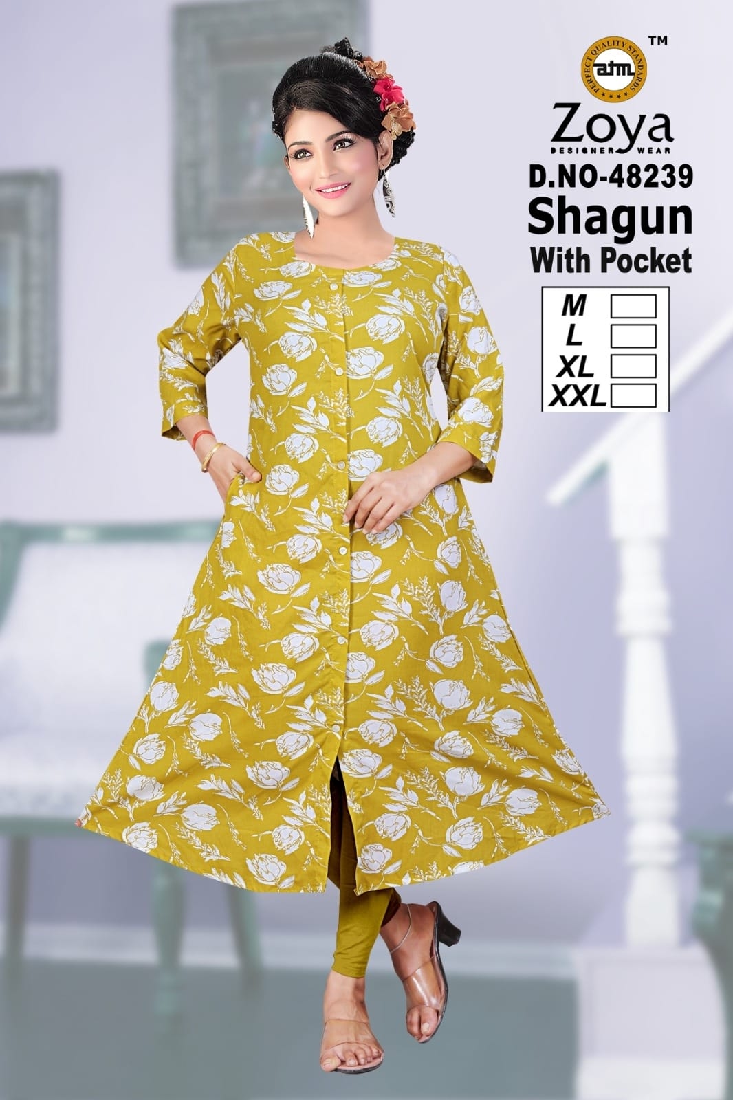 Shagun 0608 Zoya Rayon Kurti With Pocket Manufacturer Gujarat