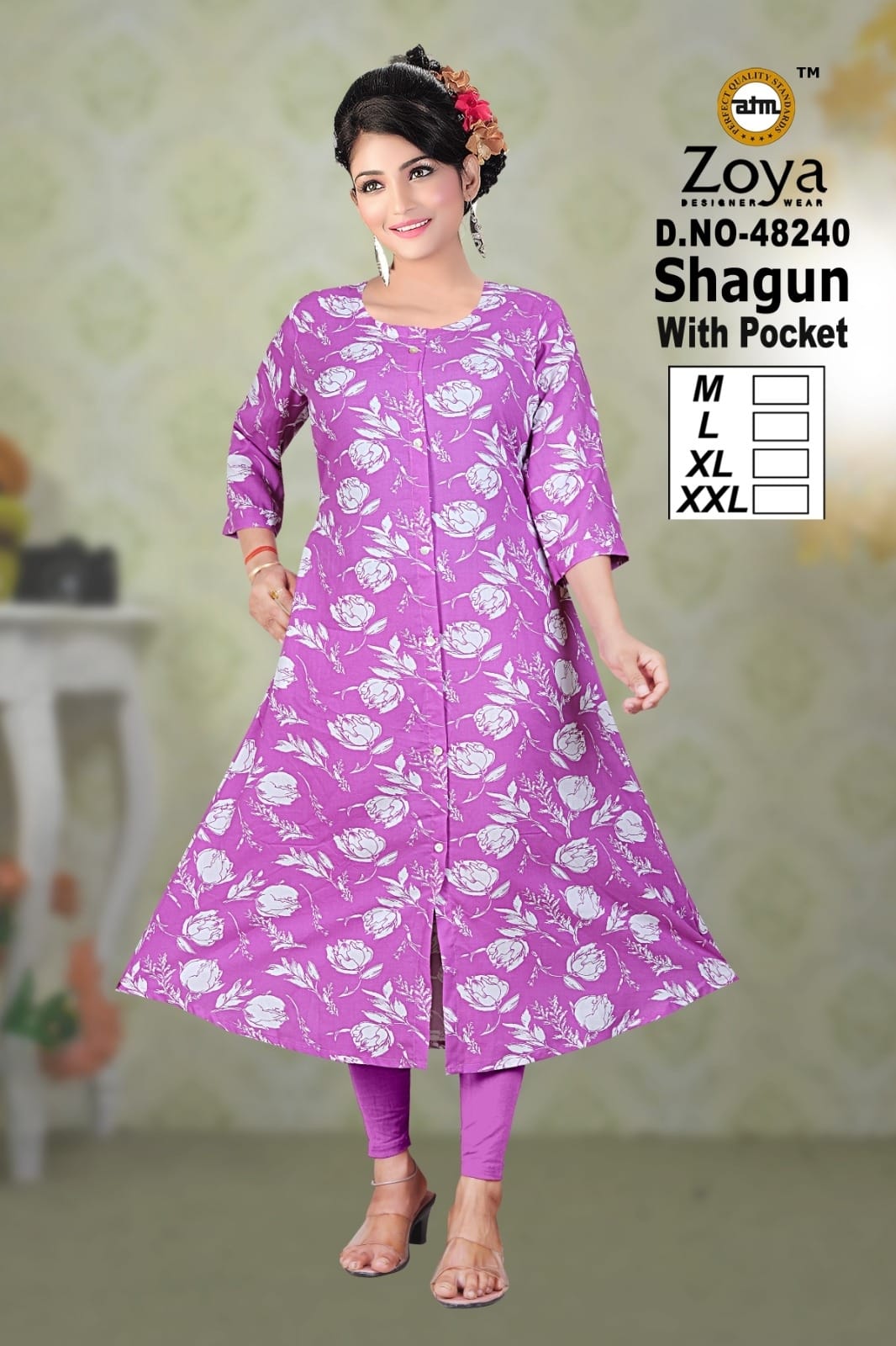 Shagun 0608 Zoya Rayon Kurti With Pocket Manufacturer Gujarat