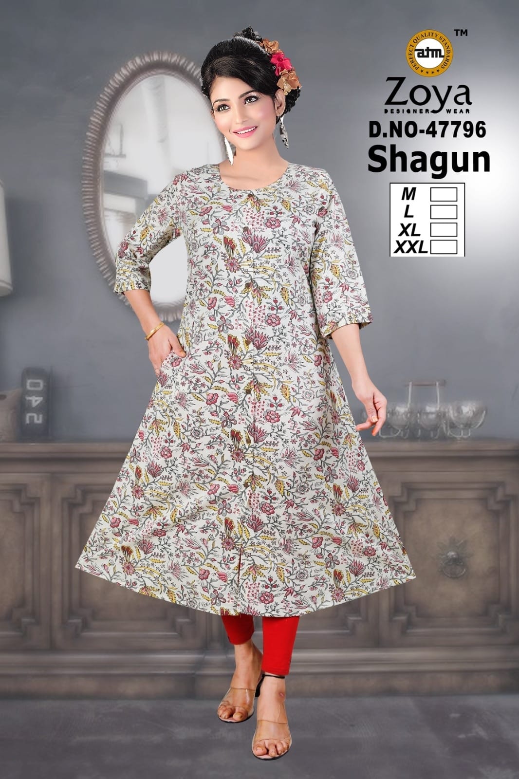 Shagun 0608 Zoya Rayon Kurti With Pocket Manufacturer Gujarat