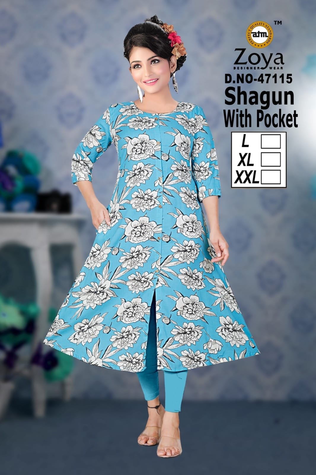 Shagun 0608 Zoya Rayon Kurti With Pocket Manufacturer Gujarat