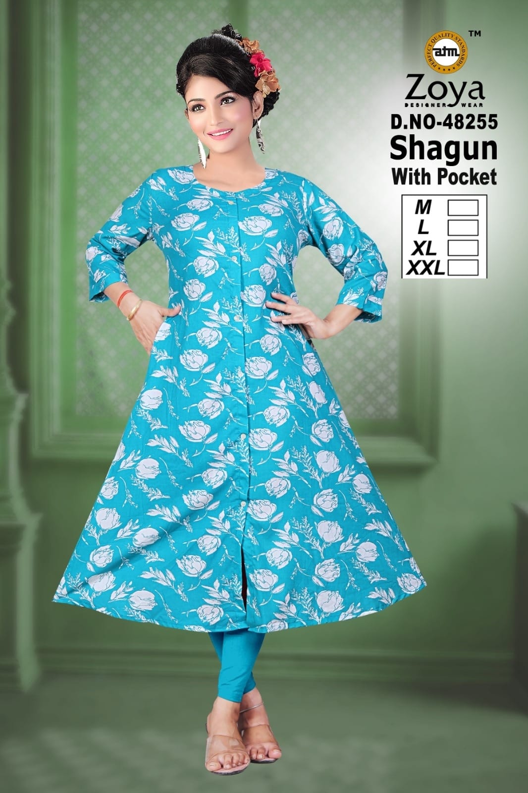 Shagun 0608 Zoya Rayon Kurti With Pocket Manufacturer Gujarat