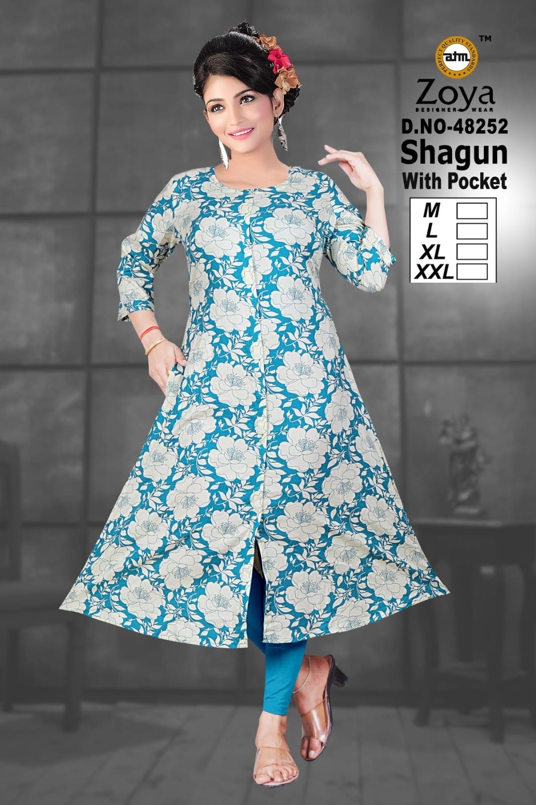 Shagun 0608 Zoya Rayon Kurti With Pocket Manufacturer Gujarat