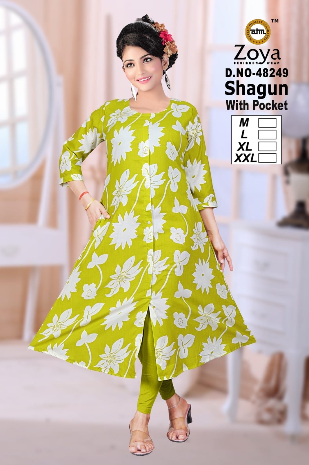 Shagun 0608 Zoya Rayon Kurti With Pocket Manufacturer Gujarat