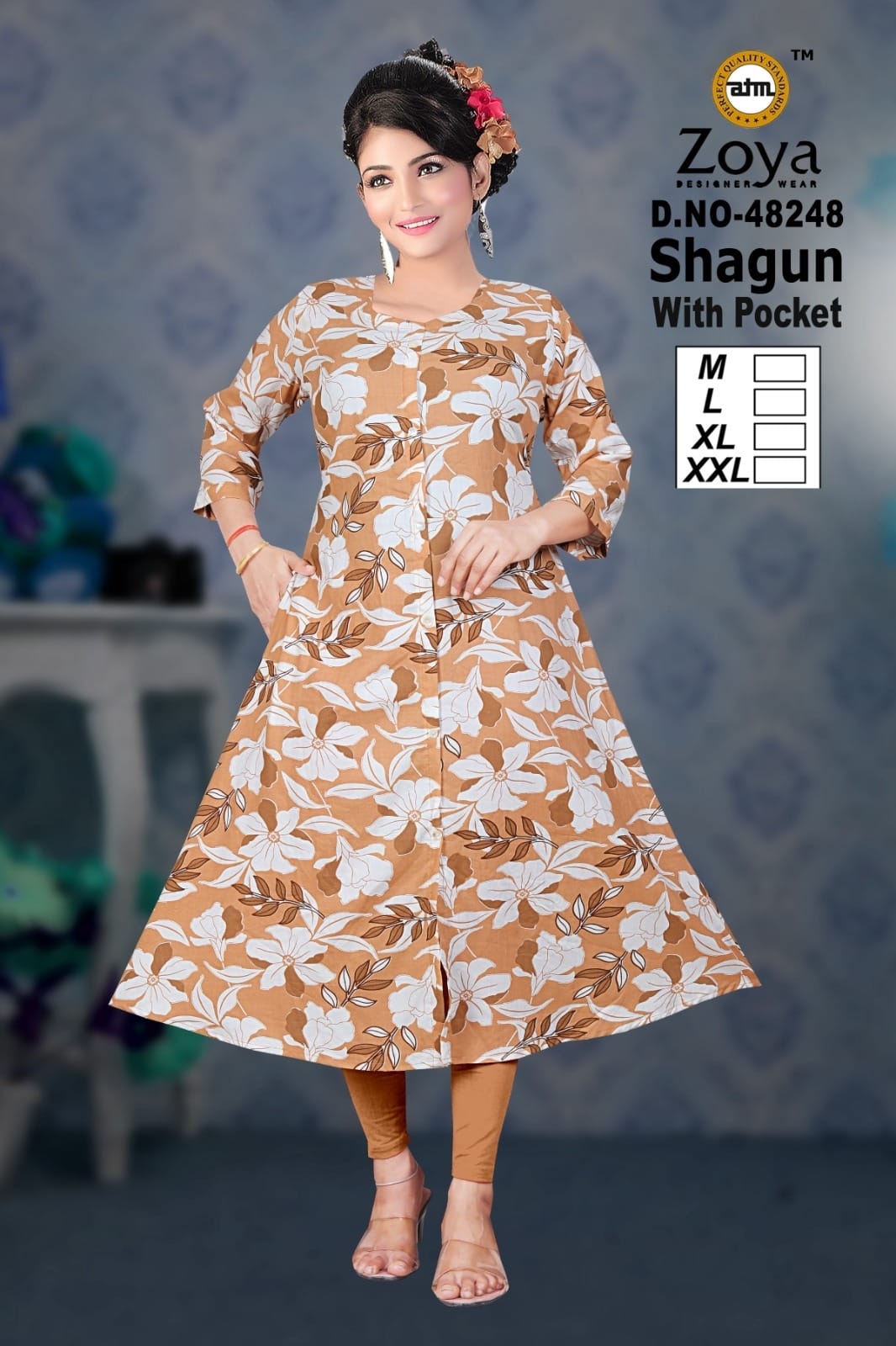 Shagun 0608 Zoya Rayon Kurti With Pocket Manufacturer Gujarat