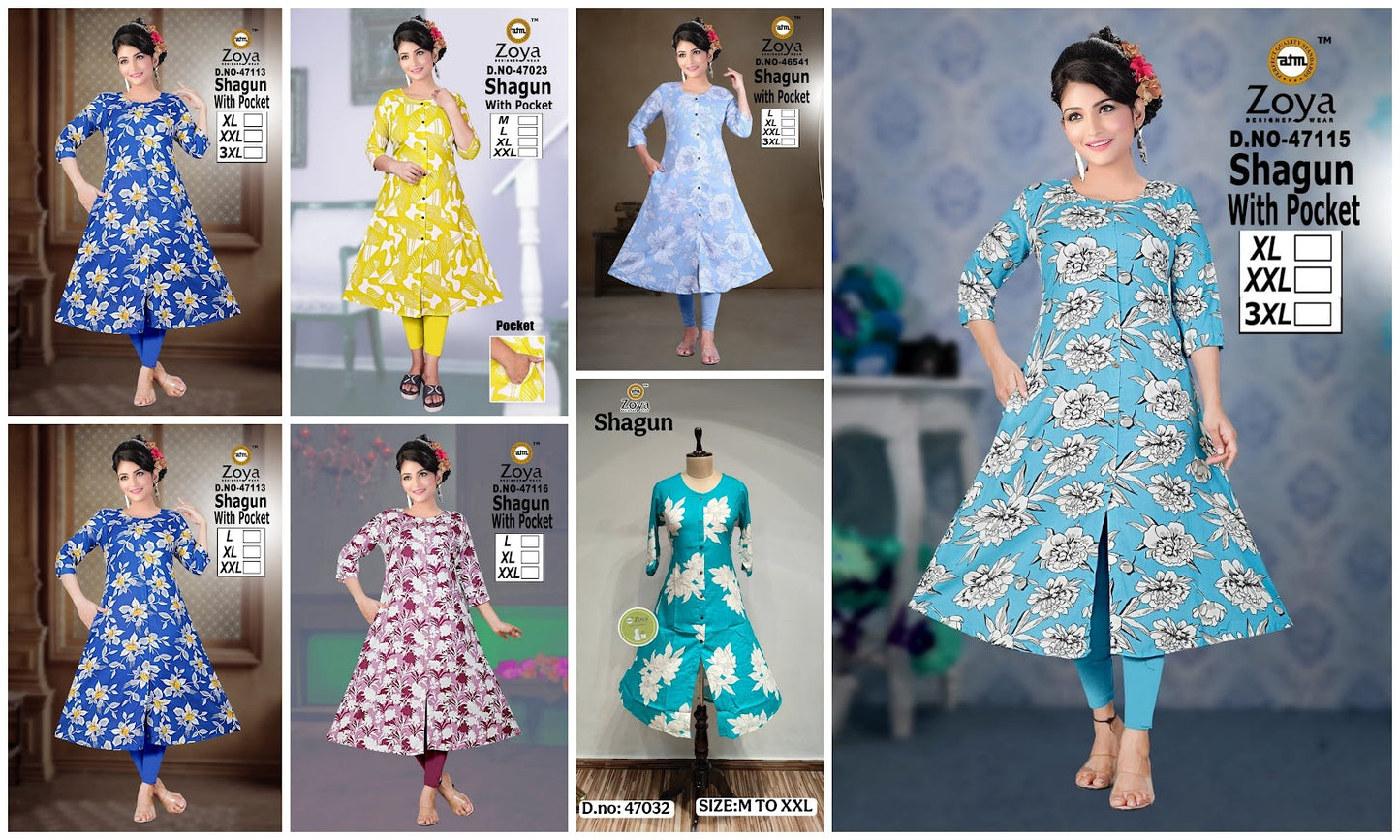 Shagun 1403 Zoya Rayon Kurti With Pocket Manufacturer