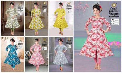 Shagun 1403 Zoya Rayon Kurti With Pocket Manufacturer