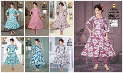 Shagun 1403 Zoya Rayon Kurti With Pocket Manufacturer