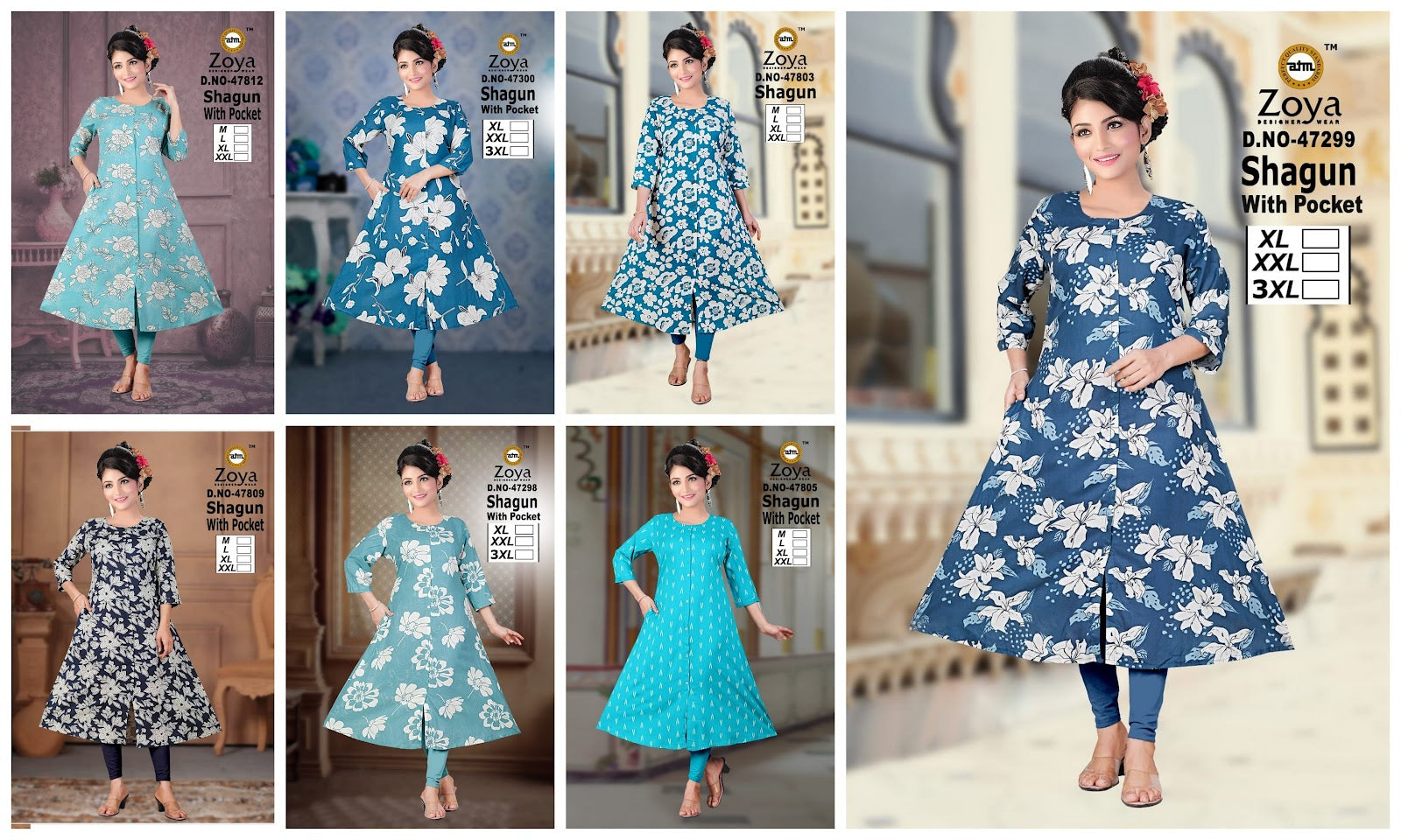 Shagun 1403 Zoya Rayon Kurti With Pocket Manufacturer