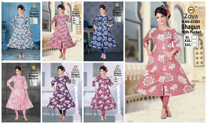 Shagun 1403 Zoya Rayon Kurti With Pocket Manufacturer