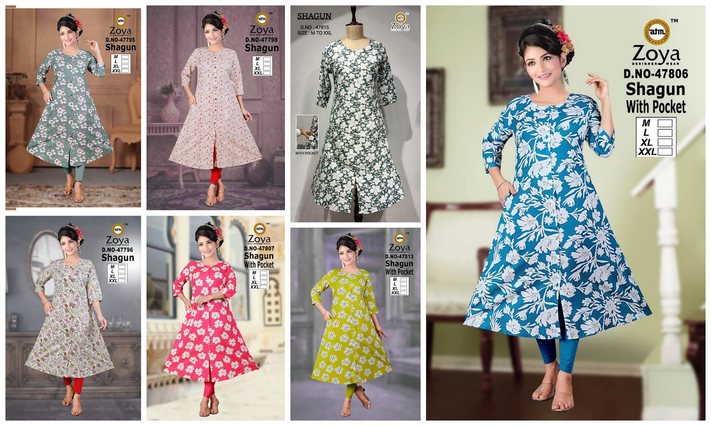 Shagun 1403 Zoya Rayon Kurti With Pocket Manufacturer