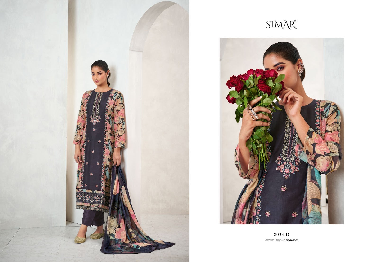 Shagun 8033 Simar Viscose Muslin Pant Style Suits Exporter Ahmedabad