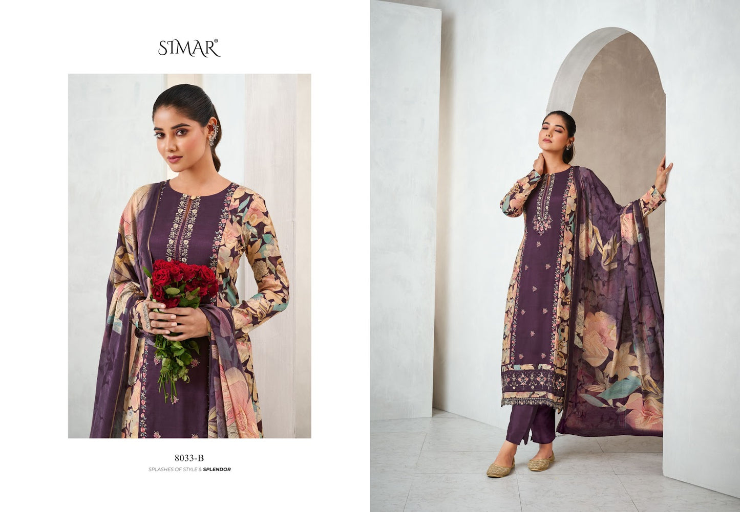 Shagun 8033 Simar Viscose Muslin Pant Style Suits Exporter Ahmedabad