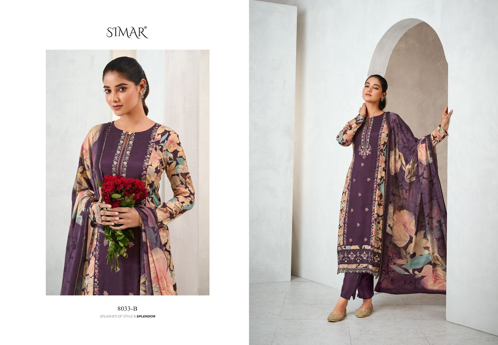 Shagun 8033 Simar Viscose Muslin Pant Style Suits Exporter Ahmedabad