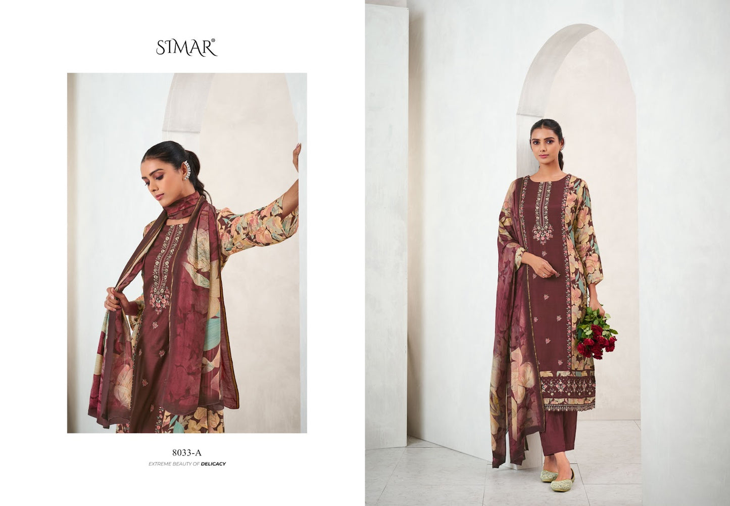 Shagun 8033 Simar Viscose Muslin Pant Style Suits Exporter Ahmedabad
