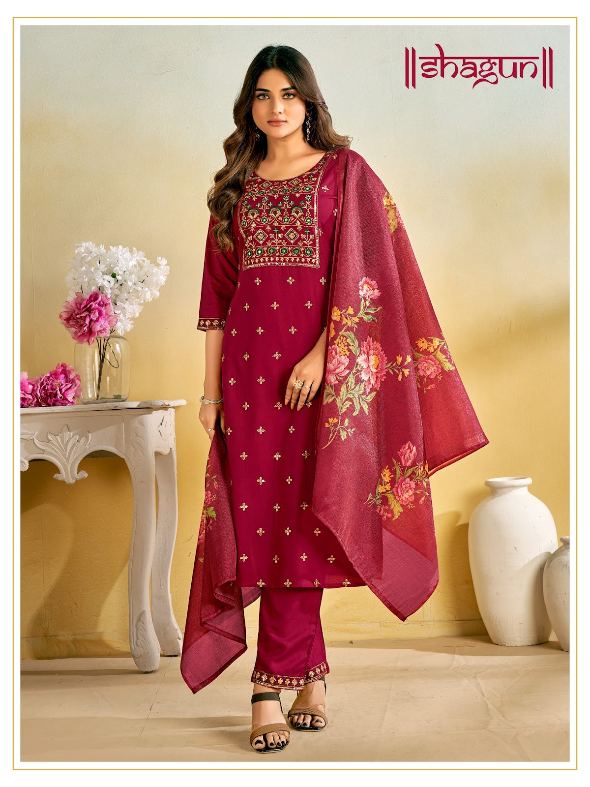 Shagun Banwery Rayon 14Kg Readymade Pant Style Suits Supplier Ahmedabad