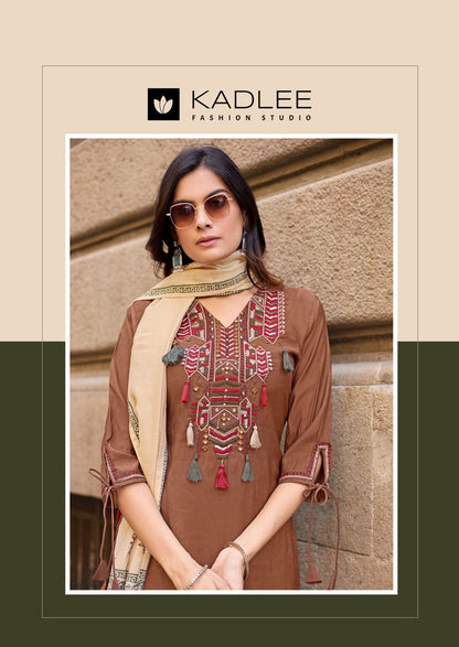 Shagun Kadlee Russian Silk Readymade Pant Style Suits Exporter India
