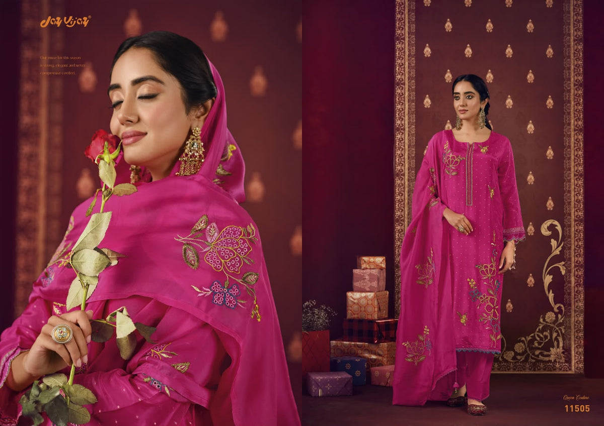 Shagun Ke Lifafe Jay Vijay Bemberg Pant Style Suits Supplier India