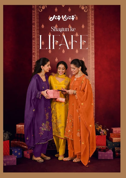 Shagun Ke Lifafe Jay Vijay Bemberg Pant Style Suits Supplier India