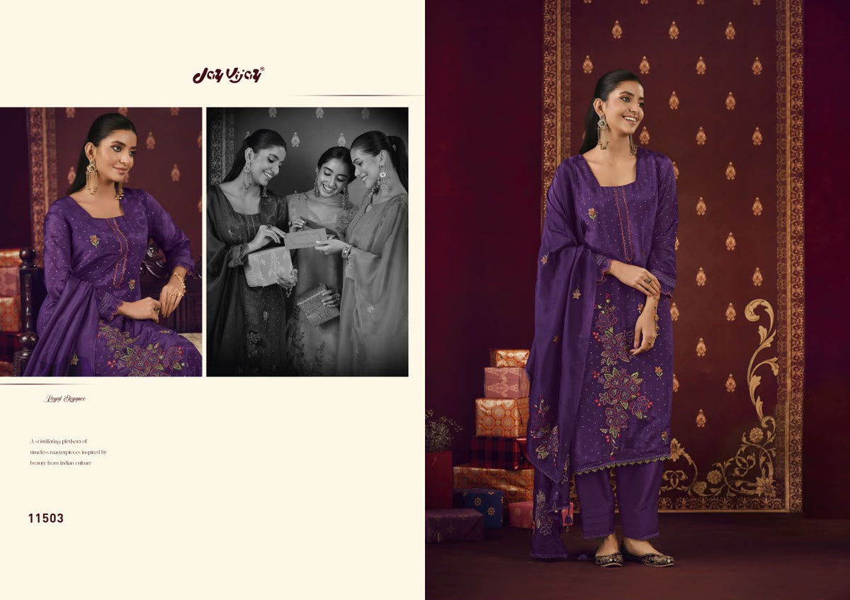 Shagun Ke Lifafe Jay Vijay Bemberg Pant Style Suits Supplier India