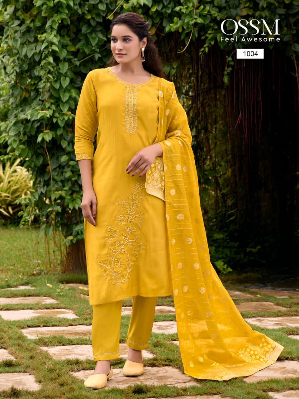 Shagun Ossm Roman Silk Readymade Pant Style Suits Wholesale Price