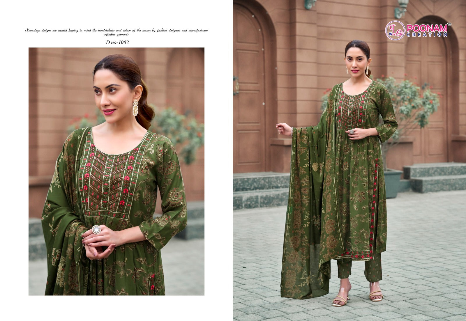 Shagun Poonam Creation Heavy Reyon Readymade Pant Style Suits Exporter Gujarat