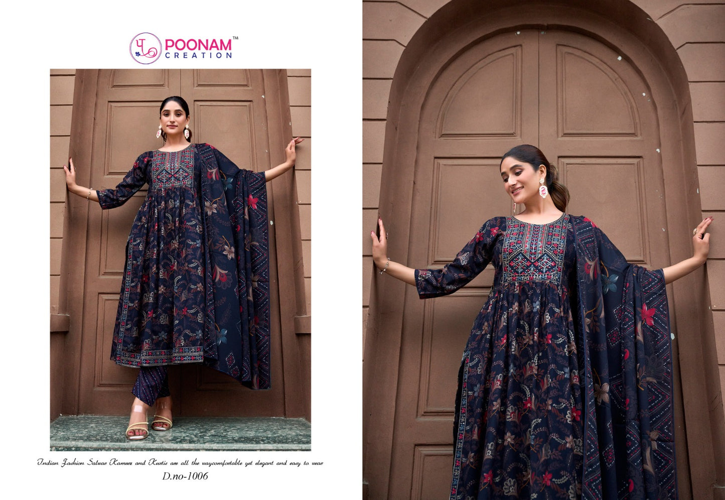 Shagun Poonam Creation Heavy Reyon Readymade Pant Style Suits Exporter Gujarat
