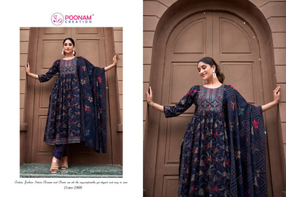 Shagun Poonam Creation Heavy Reyon Readymade Pant Style Suits Exporter Gujarat