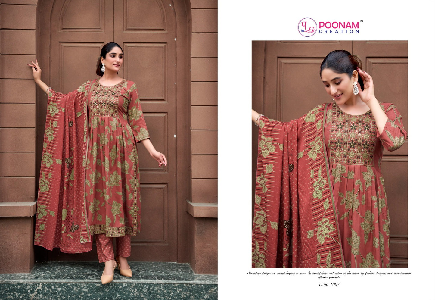 Shagun Poonam Creation Heavy Reyon Readymade Pant Style Suits Exporter Gujarat