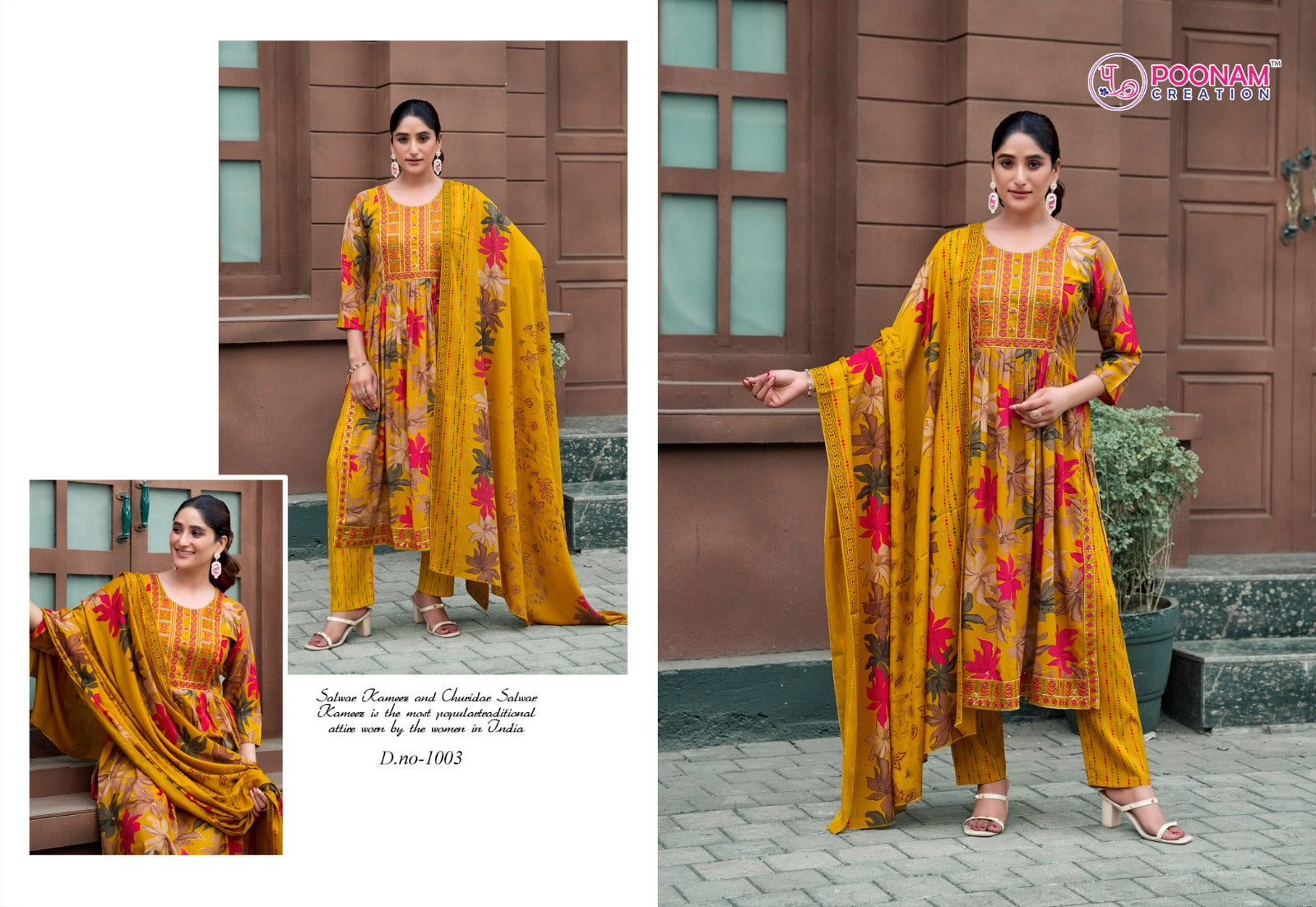 Shagun Poonam Creation Heavy Reyon Readymade Pant Style Suits Exporter Gujarat