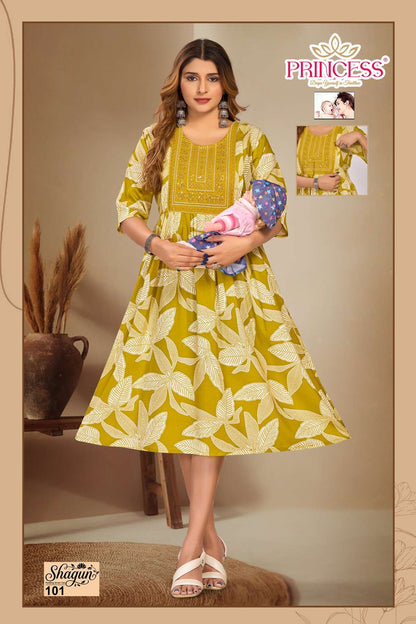 Shagun Princess Creation Rayon Feeding Kurtis Manufacturer Gujarat