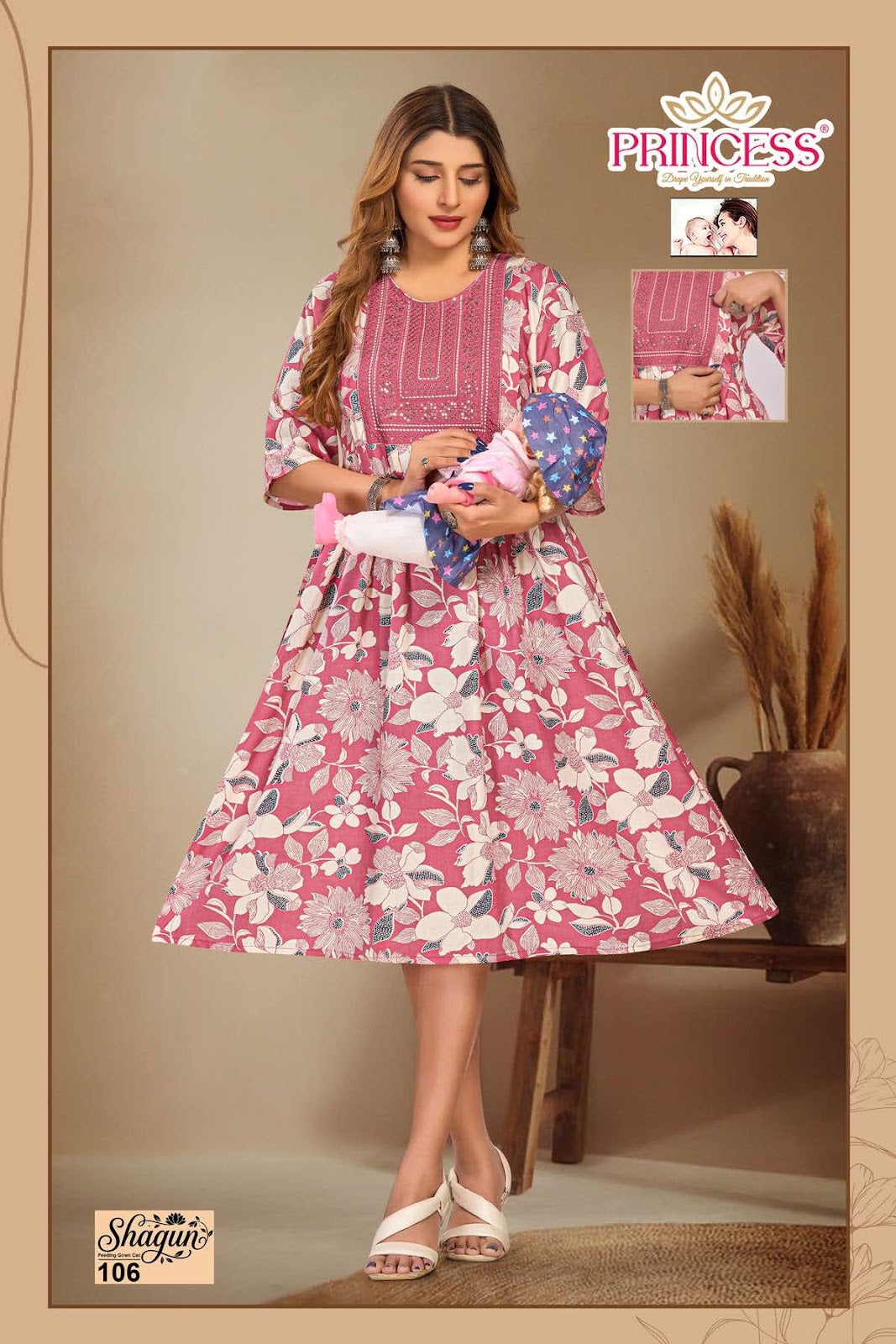 Shagun Princess Creation Rayon Feeding Kurtis Manufacturer Gujarat