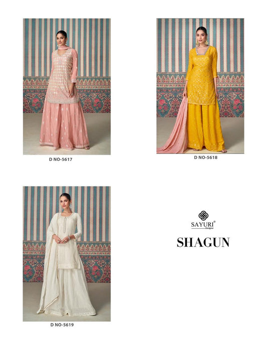 Shagun Sayuri Chinon Silk Readymade Suits Exporter