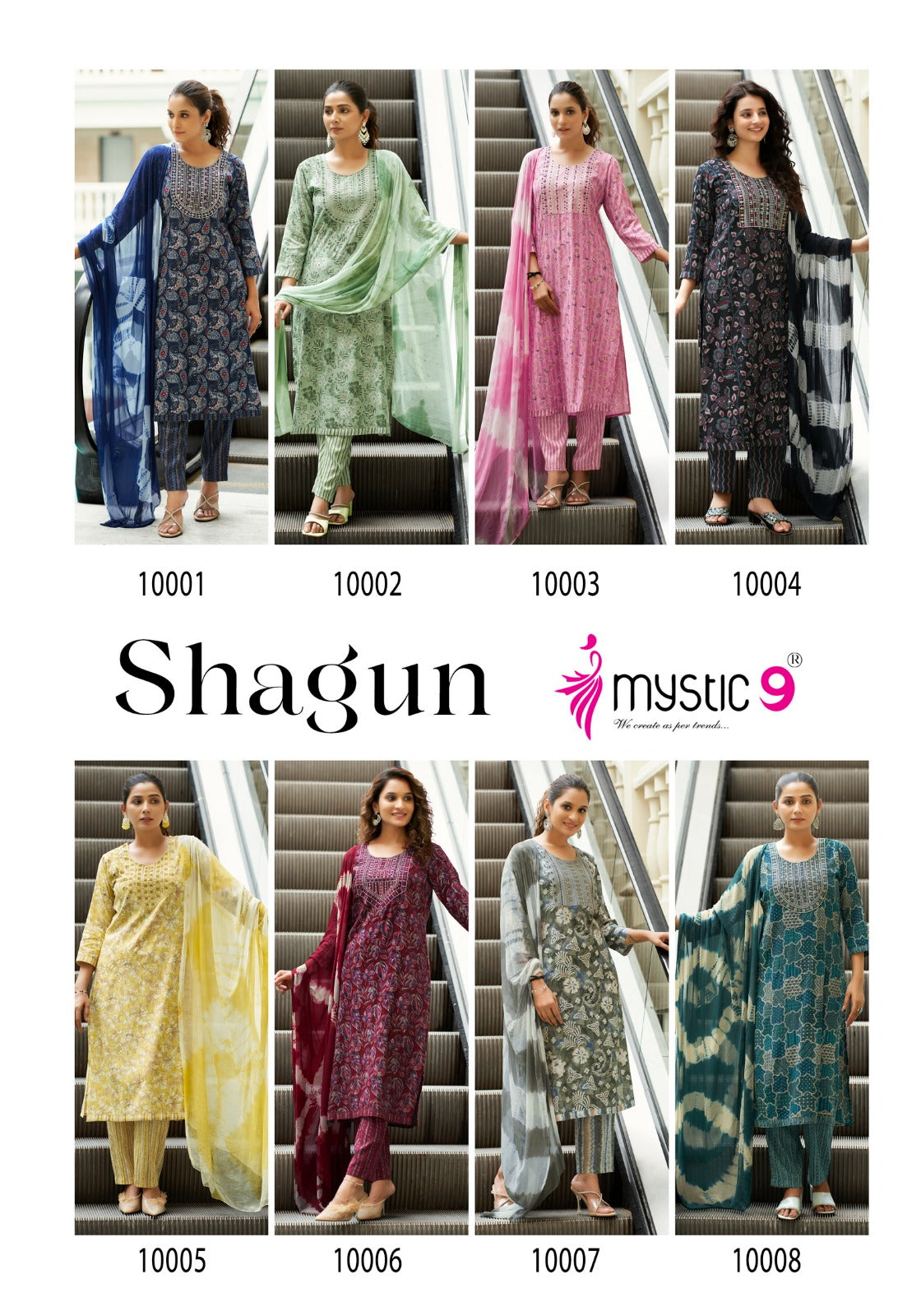 Shagun Vol 10 Mystic 9 Rayon Capsule Readymade Pant Style Suits Exporter