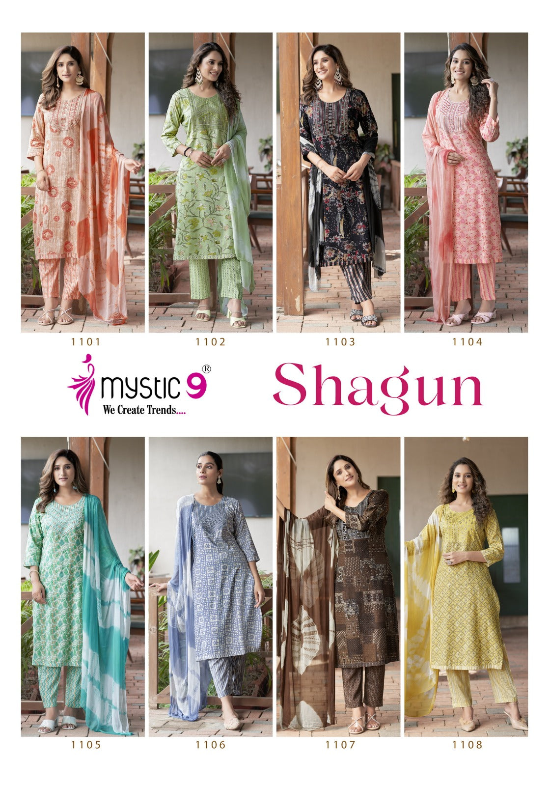 Shagun Vol 11 Mystic 9 Rayon Capsule Readymade Pant Style Suits Wholesale