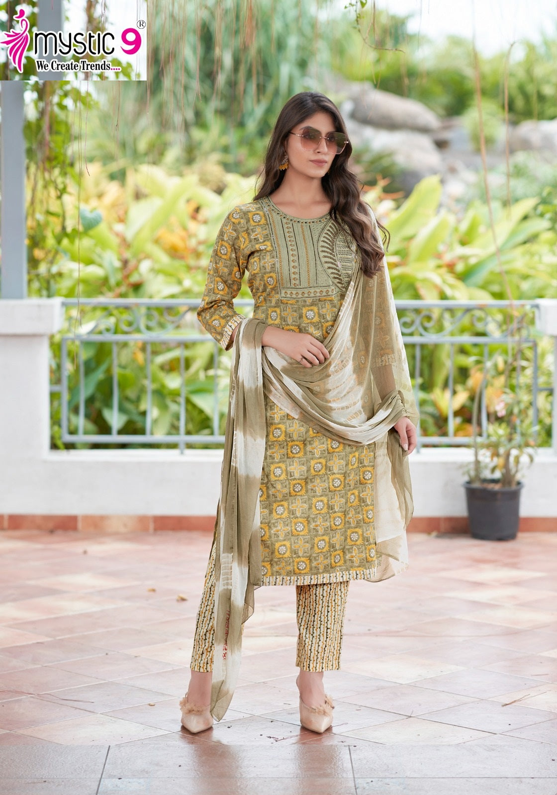 Shagun Vol 12 Mystic 9 Rayon Capsule Readymade Pant Style Suits Exporter Ahmedabad