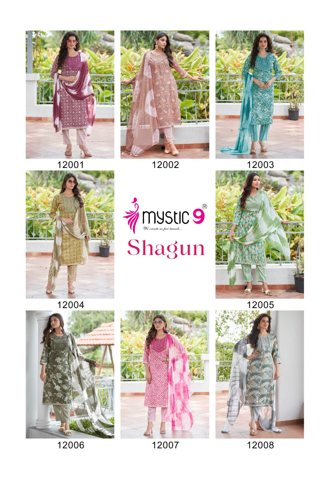 Shagun Vol 12 Mystic 9 Rayon Capsule Readymade Pant Style Suits Exporter Ahmedabad