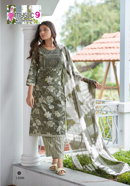 Shagun Vol 12 Mystic 9 Rayon Capsule Readymade Pant Style Suits Exporter Ahmedabad