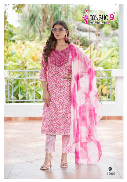 Shagun Vol 12 Mystic 9 Rayon Capsule Readymade Pant Style Suits Exporter Ahmedabad