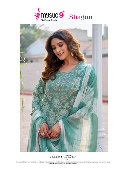 Shagun Vol 14 Mystic 9 Rayon Capsule Readymade Pant Style Suits Wholesale Price