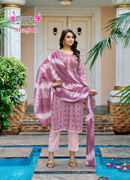 Shagun Vol 14 Mystic 9 Rayon Capsule Readymade Pant Style Suits Wholesale Price