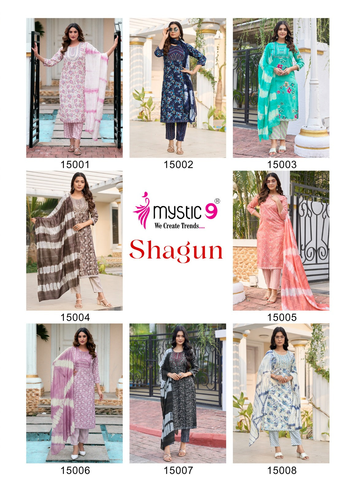 Shagun Vol 15 Mystic 9 Rayon Capsule Readymade Pant Style Suits Supplier India